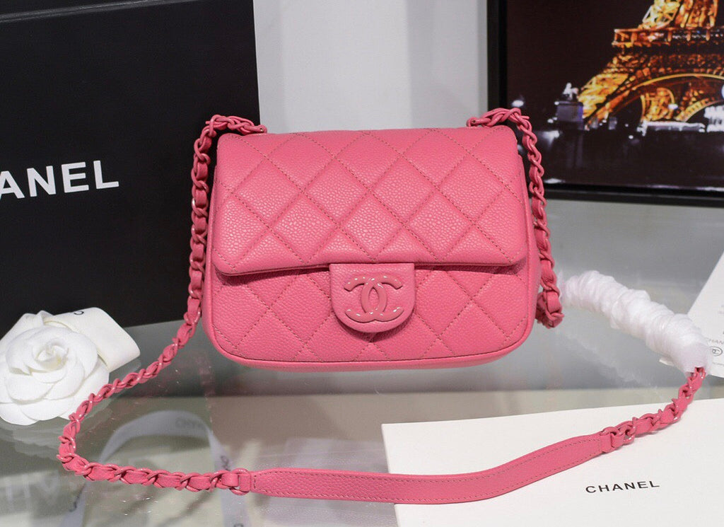 Chanel Flap Bag With Lacquered Metal