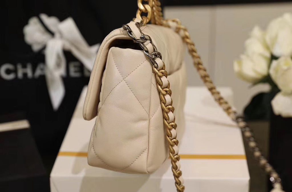 CHANEL 19 Flap Bag  Light Beige