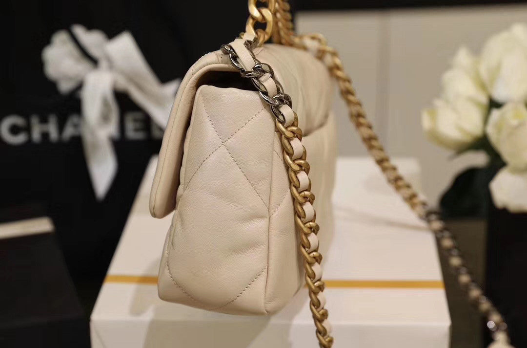 CHANEL 19 Flap Bag  Light Beige
