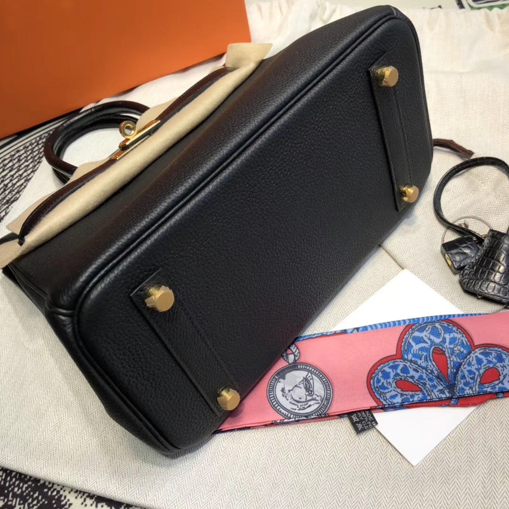 Hermes Birkin 30 Bag Limited Edition Patchwork Black Alligator
