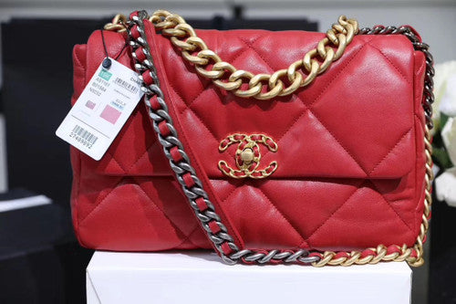 CHANEL 19 Large Flap Bag Red