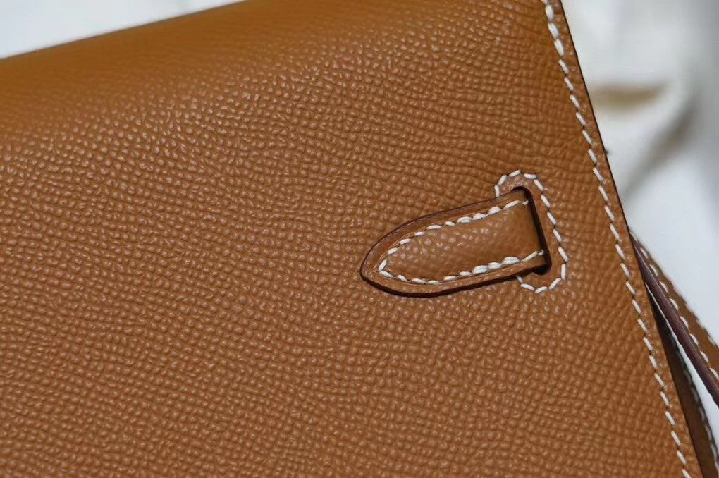 Hermes Kelly Depeches 25 Pochette Gold Epsom Gold Hardware
