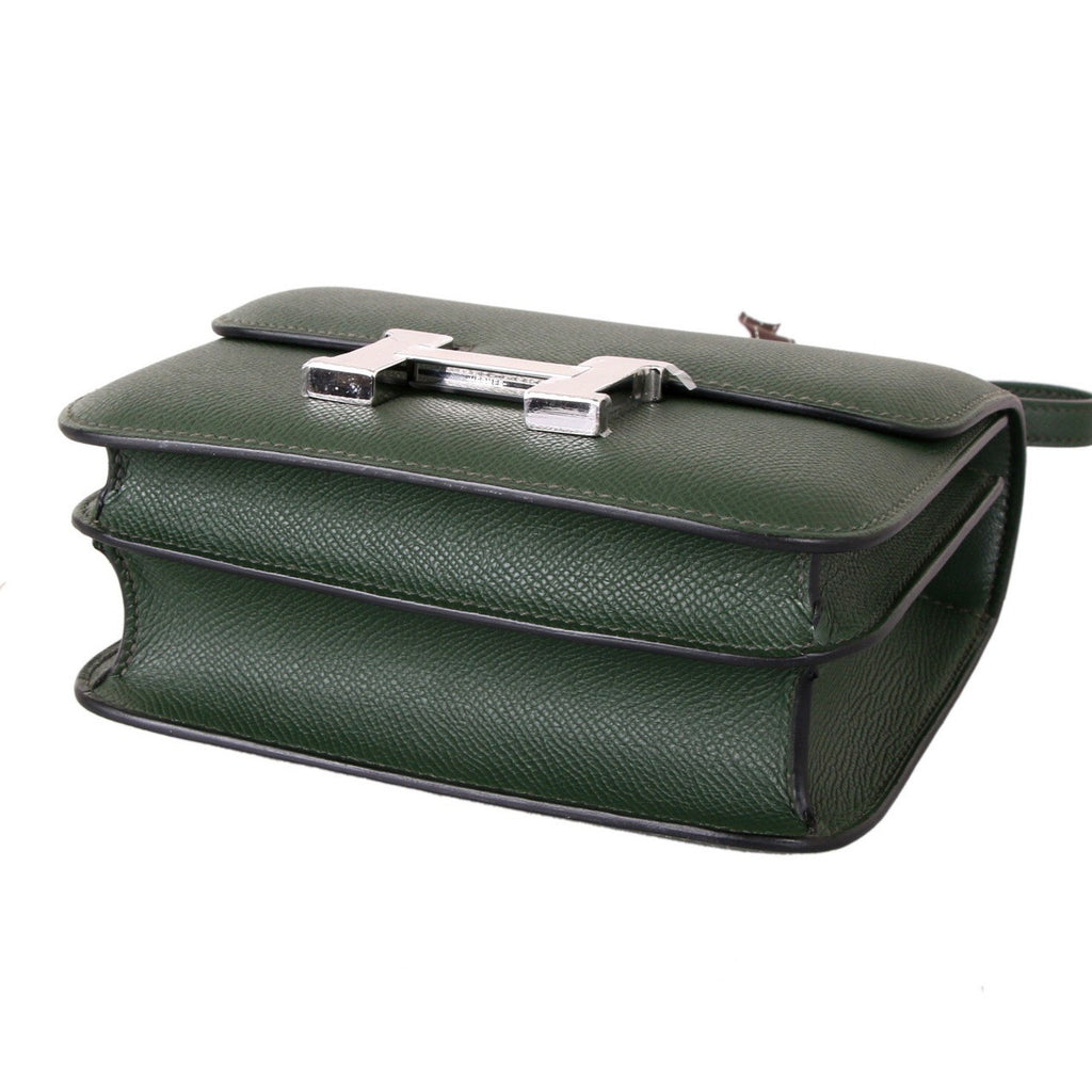 Hermes  Vert Anglais 2Q Constance 18 Epsom bag with Palladium Hardwares