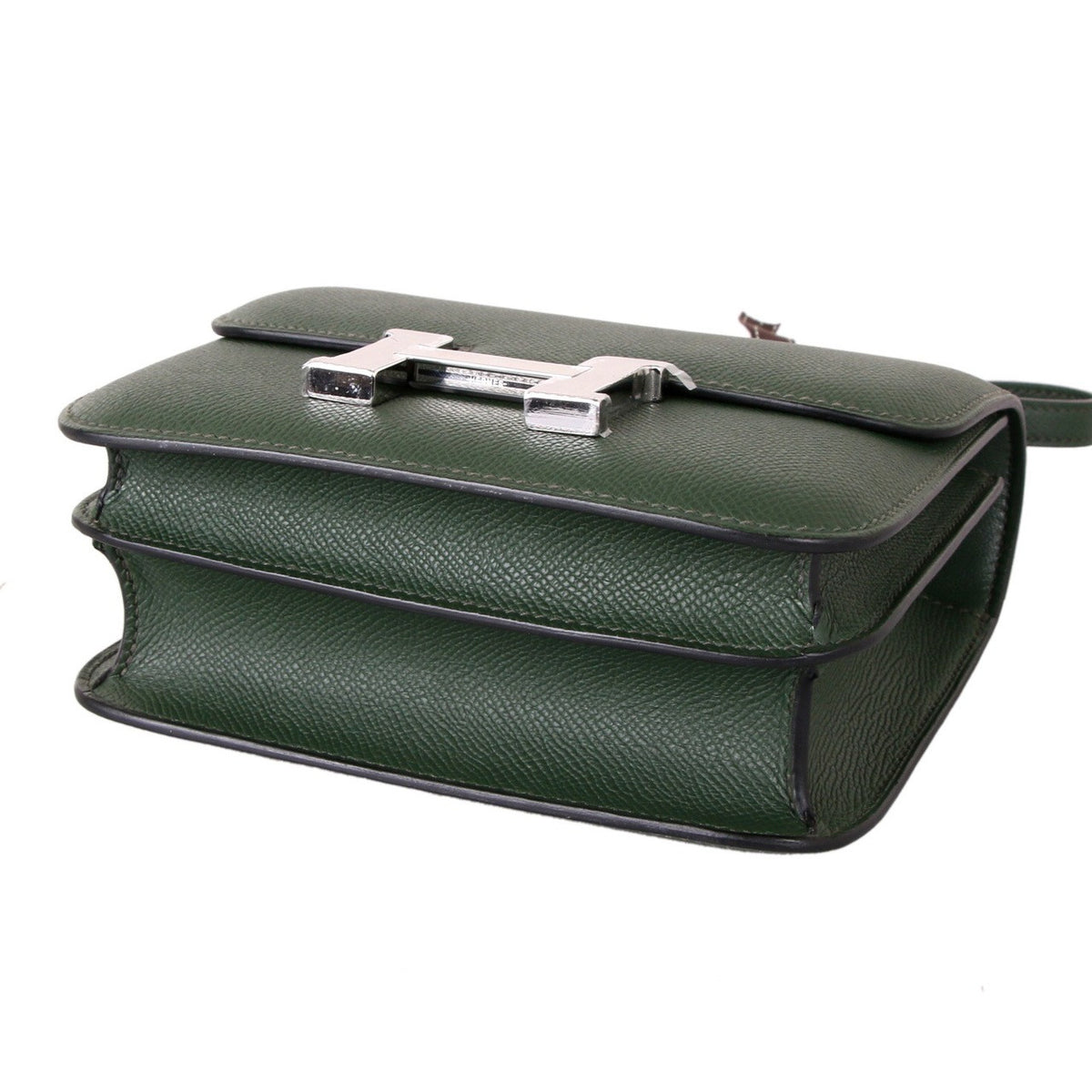 Hermes  Vert Anglais 2Q Constance 18 Epsom bag with Palladium Hardwares