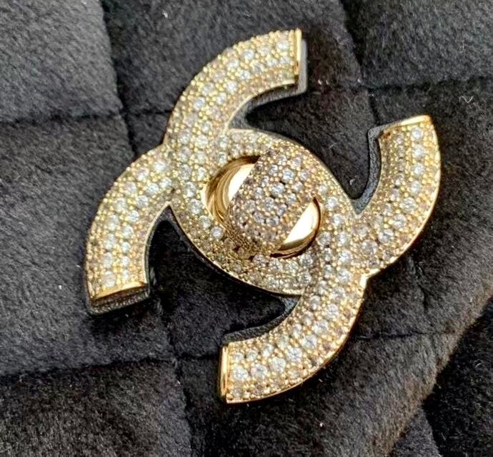 Chanel Mini Velvet Flap Bag with Top Handle and Diamond hardware