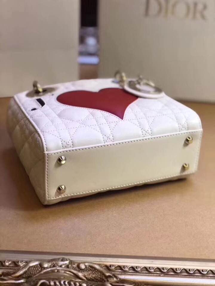 CHRISTIAN DIOR Limited Edition Hearts-Filled Dioramour Lady Dior bag