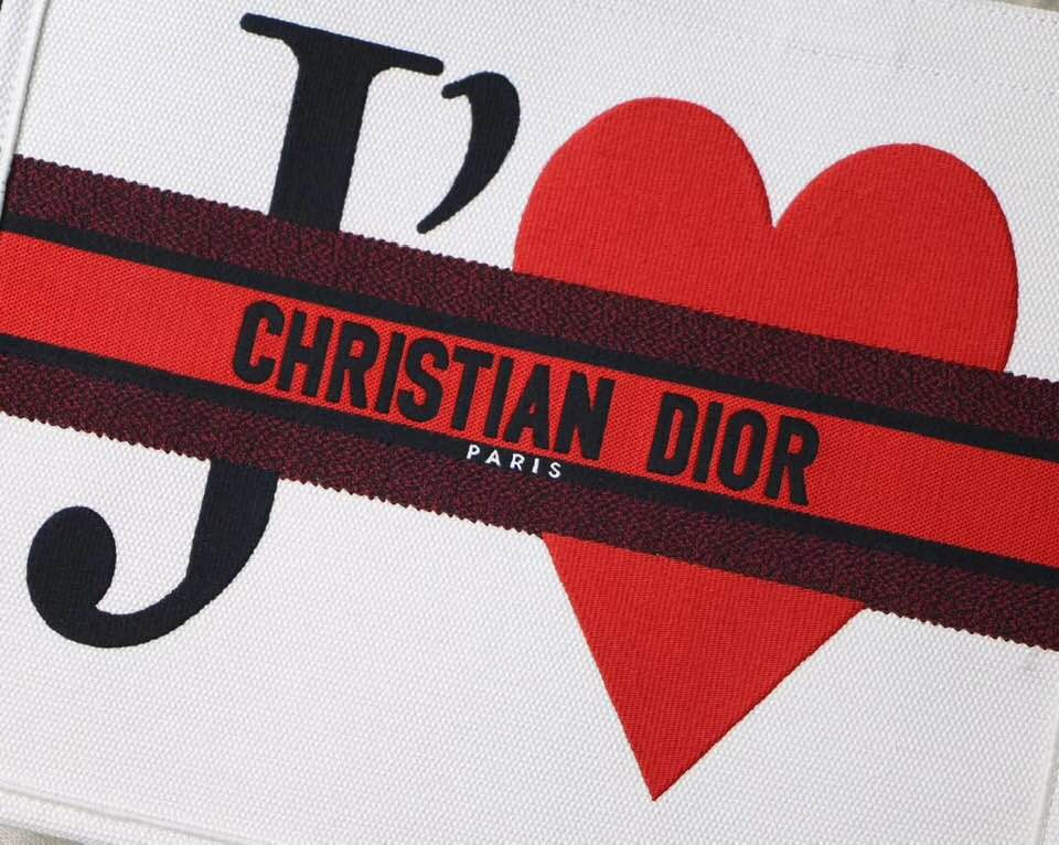 Christian Dior Limited Edition Hearts-Filled Dioramour DIOR BOOK TOTE BAG IN