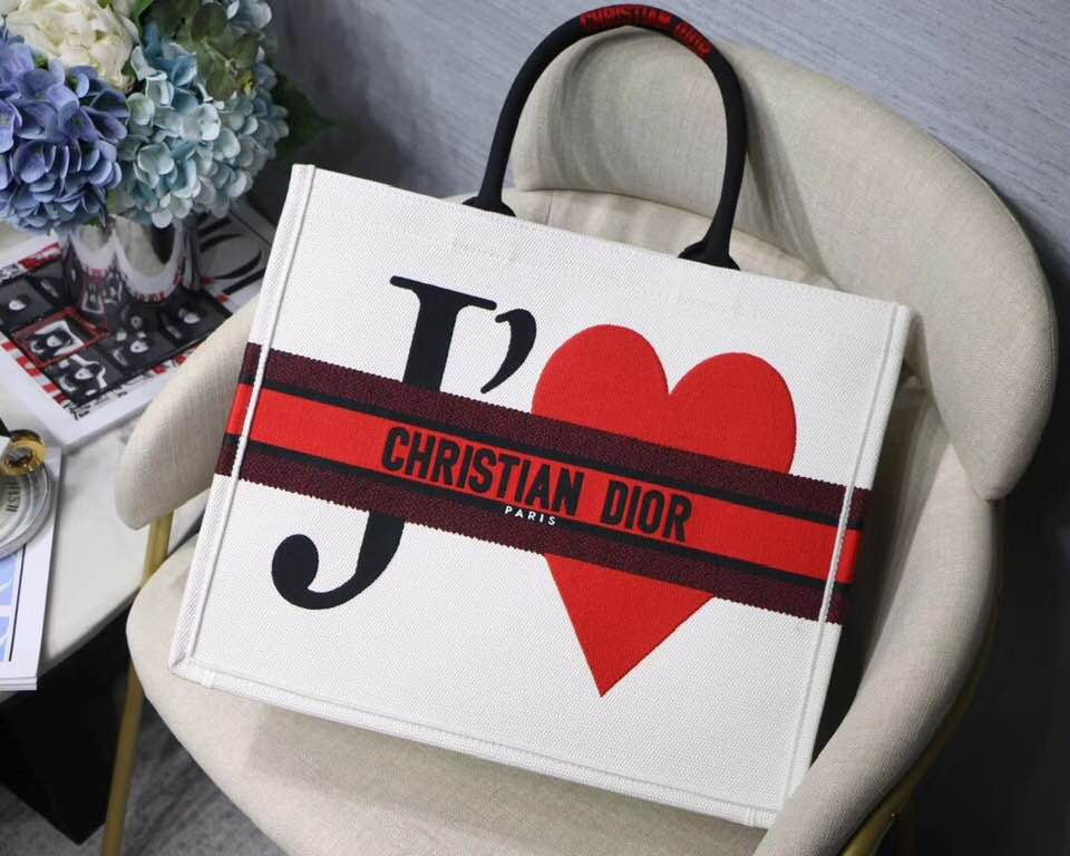 Christian Dior Limited Edition Hearts-Filled Dioramour DIOR BOOK TOTE BAG IN