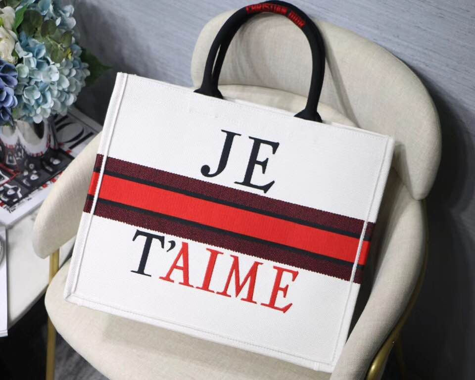 Christian Dior Limited Edition Hearts-Filled Dioramour DIOR BOOK TOTE BAG IN