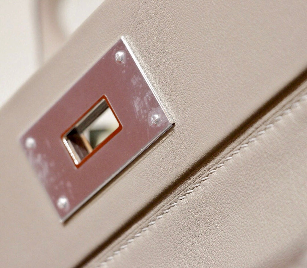 Hermes Kelly 24/24 M8 Gris Asphalte Taurillon Clemence Maurice Leather with Palladium Hardware