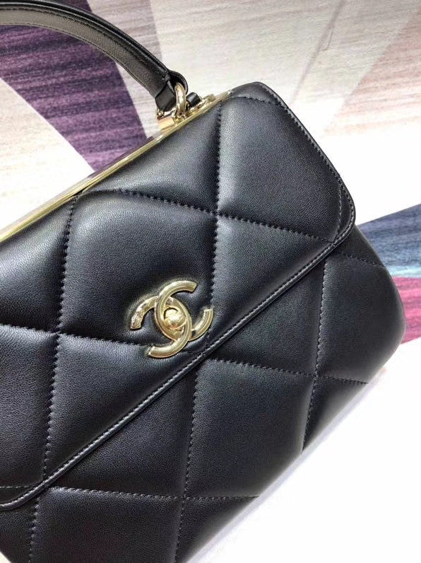 Chanel Small Flap Bag With Top Handle A92236 Black