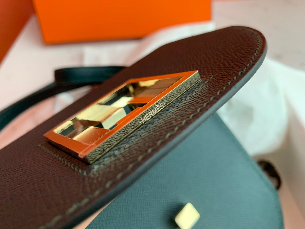 Hermes 6O Vert Cypres Mosaique au 24 - 17 bag Gold Hardware