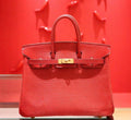 Hermes Red Lizard Birkin Bag 25cm Gold Hardware