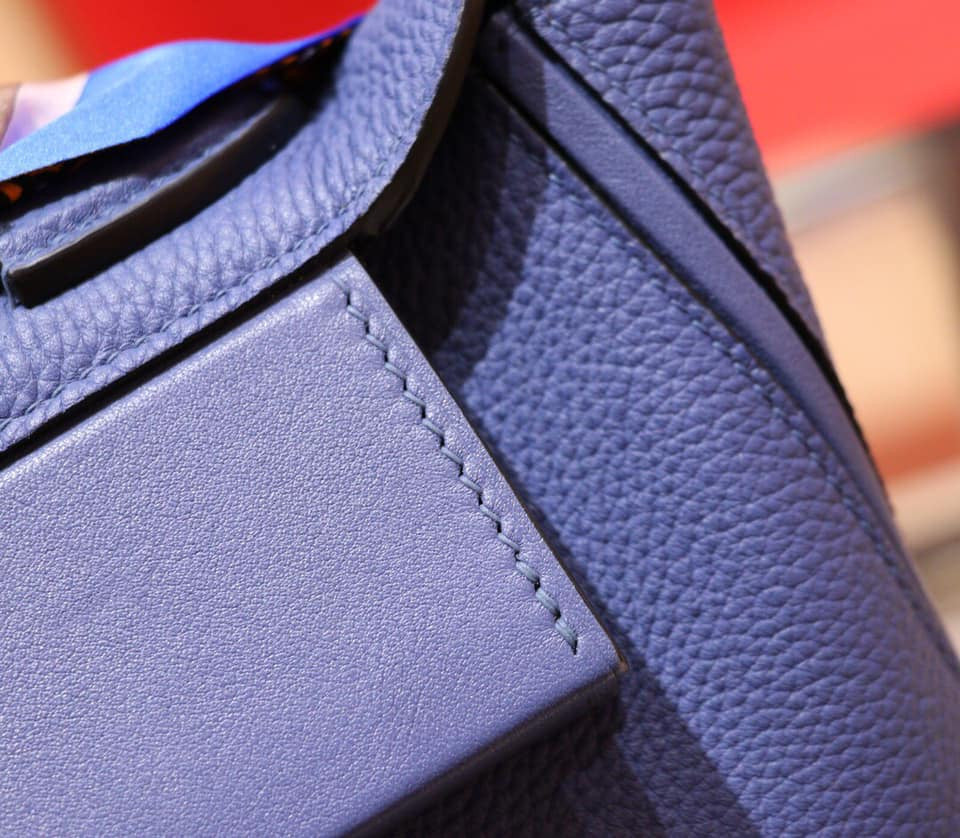 Hermes Kelly 24/24 Blue Taurillon Maurice /Togo Leather with Palladium  Hardware