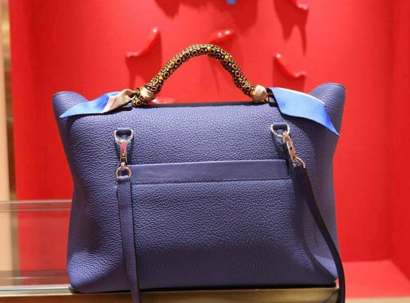 Hermes Kelly 24/24 Blue Taurillon Maurice /Togo Leather with Palladium  Hardware
