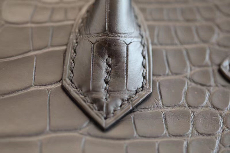 Hermes Birkin 25cm Black Matte Alligator  with Gold hardware