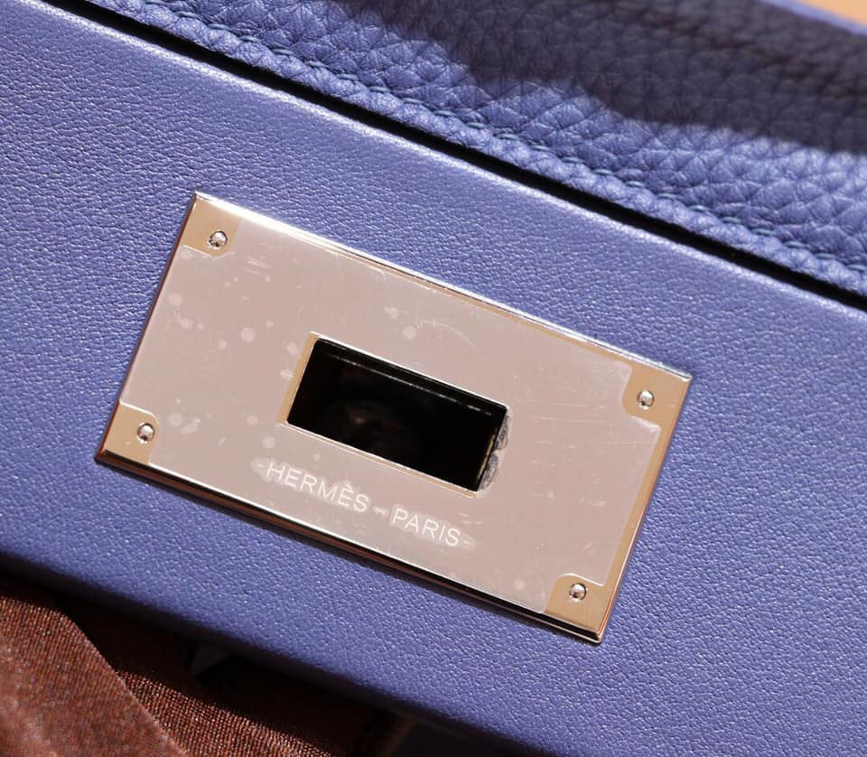 Hermes Kelly 24/24 Blue Taurillon Maurice /Togo Leather with Palladium  Hardware