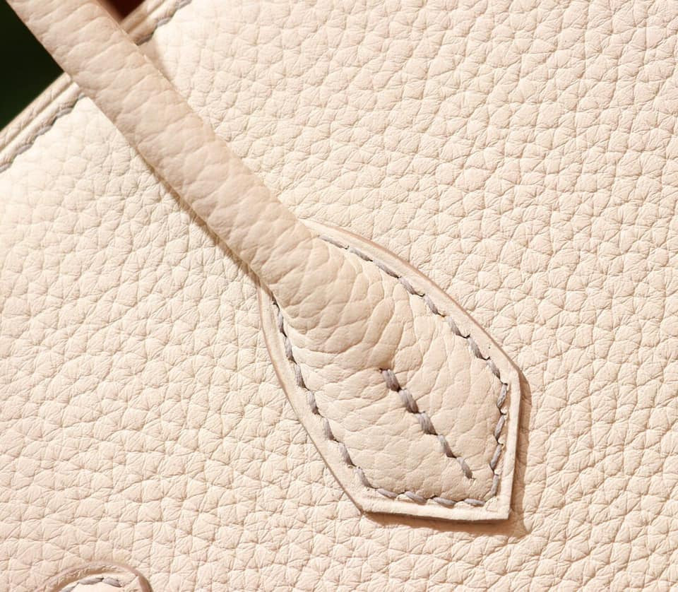 Hermes Special Order Bi-Colour Craie/Blue Lin Birkin 25 cm Palladium Gold  Hardware