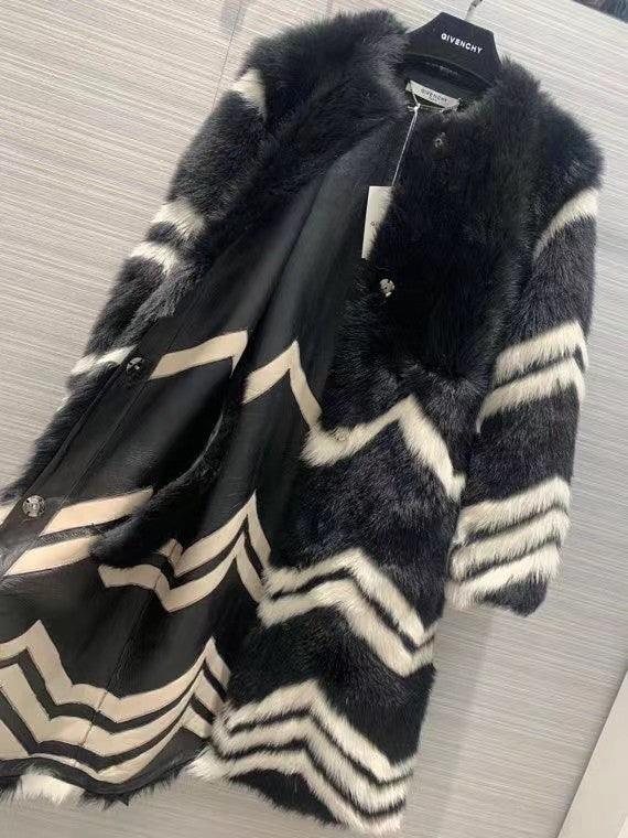 Givenchy chevron coat - Black