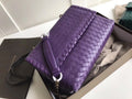 Bottega Beneta SMALL OLIMPIA BAG IN INTRECCIATO NAPPA Purple