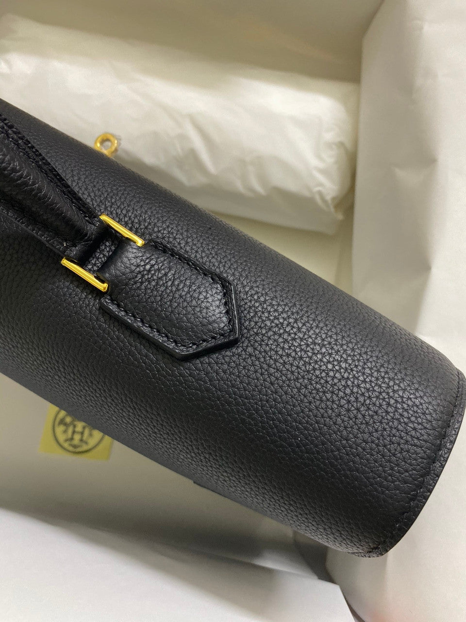Hermes Kelly Depeche 38 Briefcase in Black with Gold Hardware