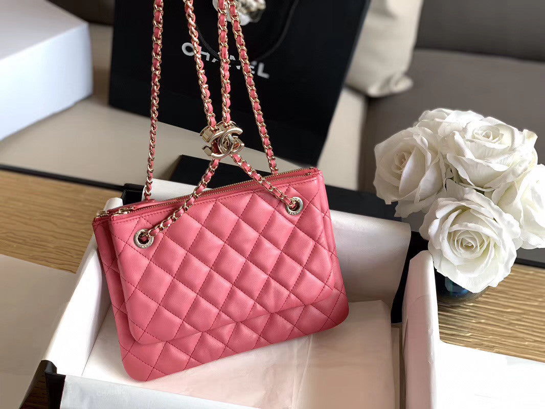 Chanel Clutch With Chain Pink