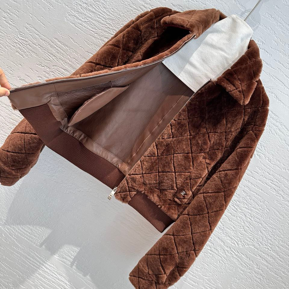 Chanel Shearling Bomber Jacket with Diamond Quilting and CC Logo — Fall/Winter 2026-2027 Chanel