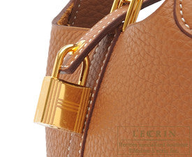HERMES Taurillon Clemence Picotin Lock 22 CM Gold Hardware