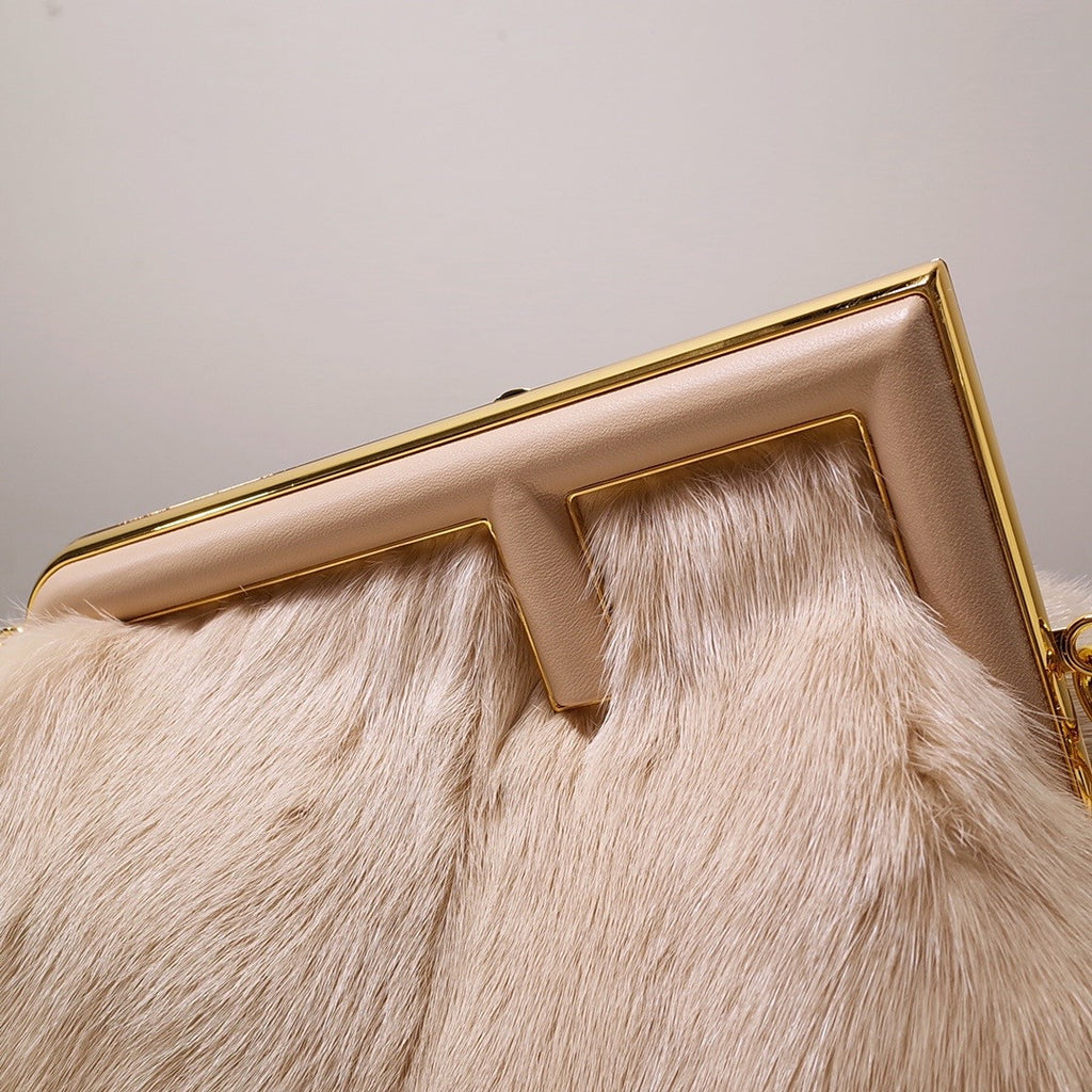 FENDI FIRST MEDIUM Pink mink bag