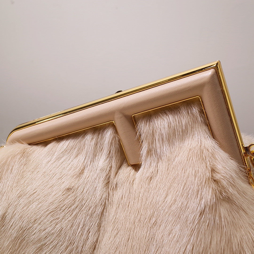 FENDI FIRST MEDIUM Pink mink bag