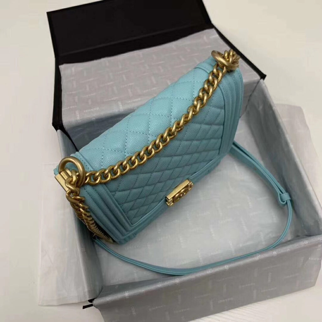 Chanel Large BOY CHANEL Handbag AS0132 Light Blue