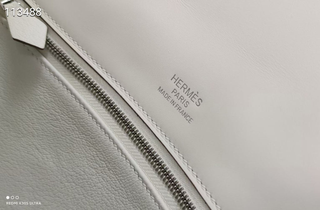 Hermes Shadow Birkin 35 White Swift Palladium Hardware