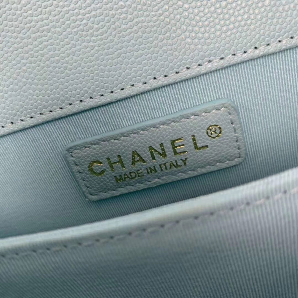 Chanel Large BOY CHANEL Handbag AS0132 Light Blue