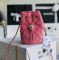 Chanel Velvet Drawstring Bag Pink