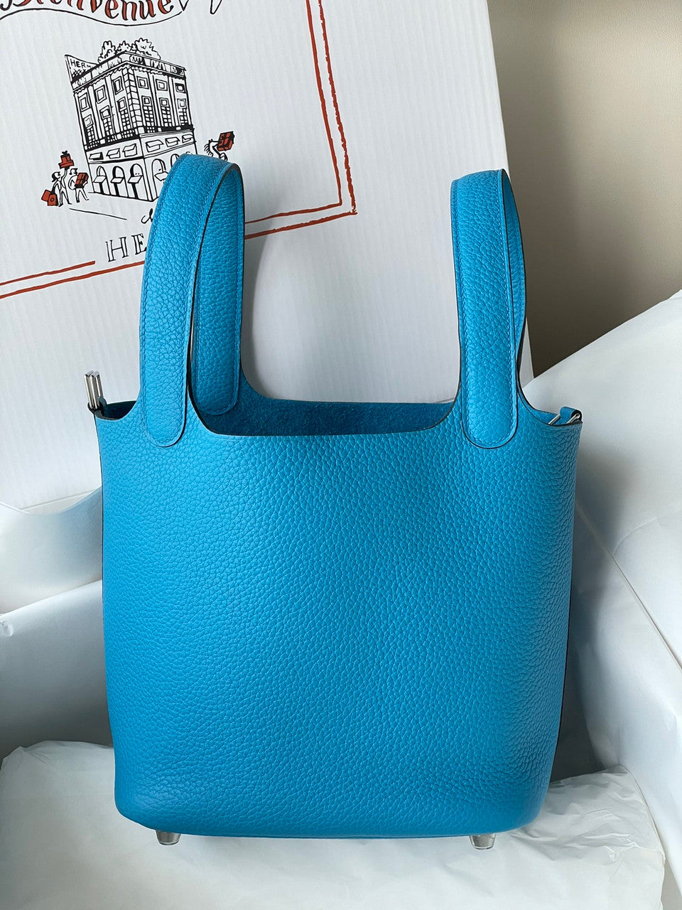 Hermes Blue Frida Picotin Lock 18 Togo Leather Bag