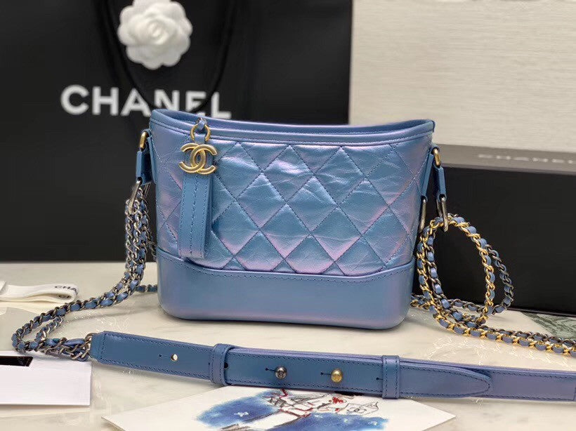 CHANEL'S Iridescent GABRIELLE Small Hobo Bag Blue
