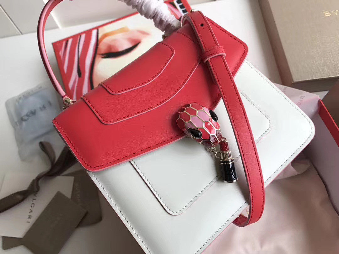 BVLGARI Limited Edition Serpenti Forever leather shoulder bag Red