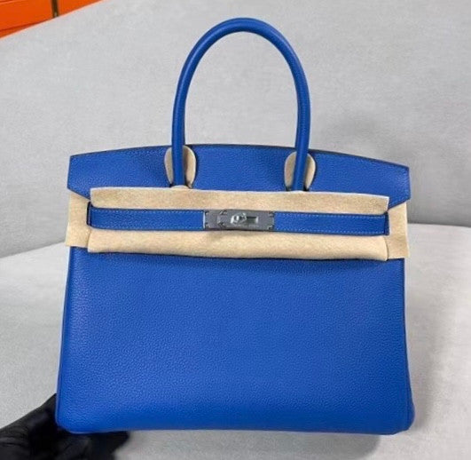 Hermès Birkin 30 cm Blue France Togo Leather Palladium Hardware
