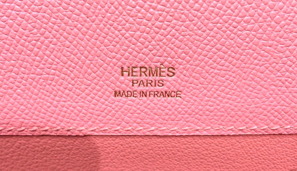 HERMES KELLY CUT CLUTCH BAG SAKURA PINK EPSOM GOLD HARDWARE