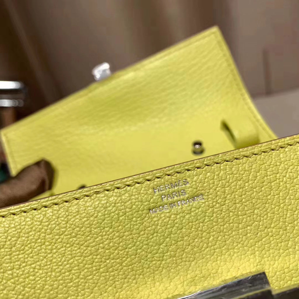 Hermes Cinhetic mini wallet 9R Lime