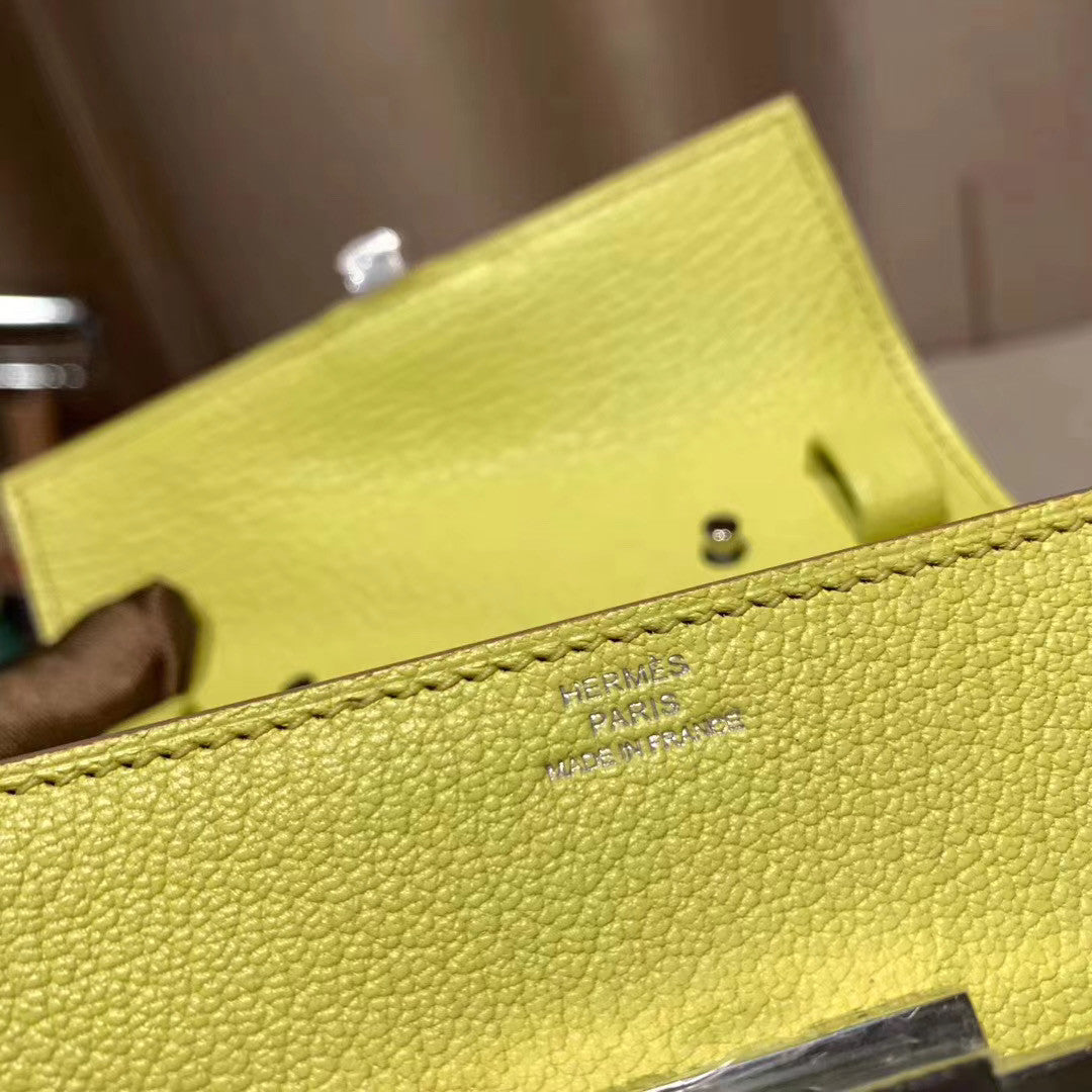 Hermes Cinhetic mini wallet 9R Lime