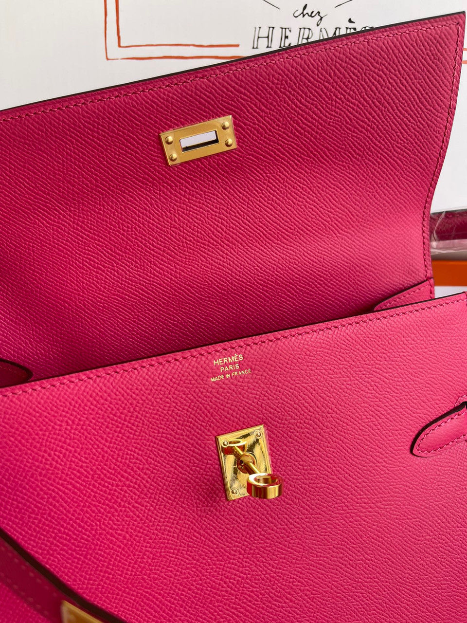 Hermes Kelly Sellier 20 en Desordre Fuschia