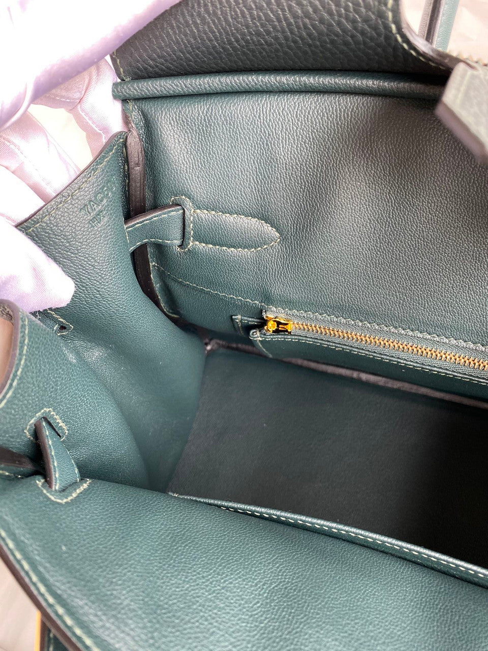 Hermes Limited Edition 6O Vert Cypress Ghillie Birkin 30cm Togo Gold Hardware