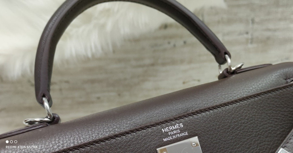 Hermes LIMITED EDITION BROWN SWIFT LEATHER & TOILE CAMOUFLAGE LAKIS KELLY 28 WITH PALLADIUM HARDWARE