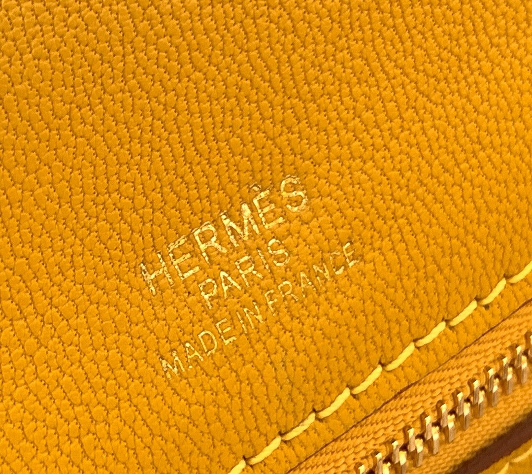 Hermes Kelly 24/24 Amber Swift & Togo Leather with Gold Hardware