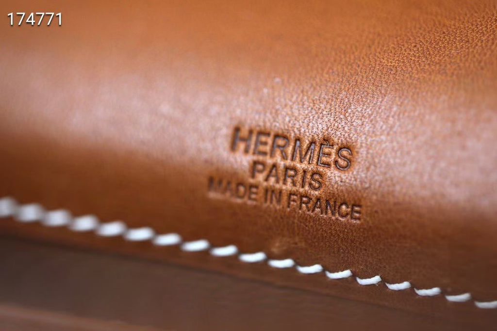 Hermès Limited Edition Mini Kelly Pochette Barenia Natara  leather/ Toile  Palladium hardware