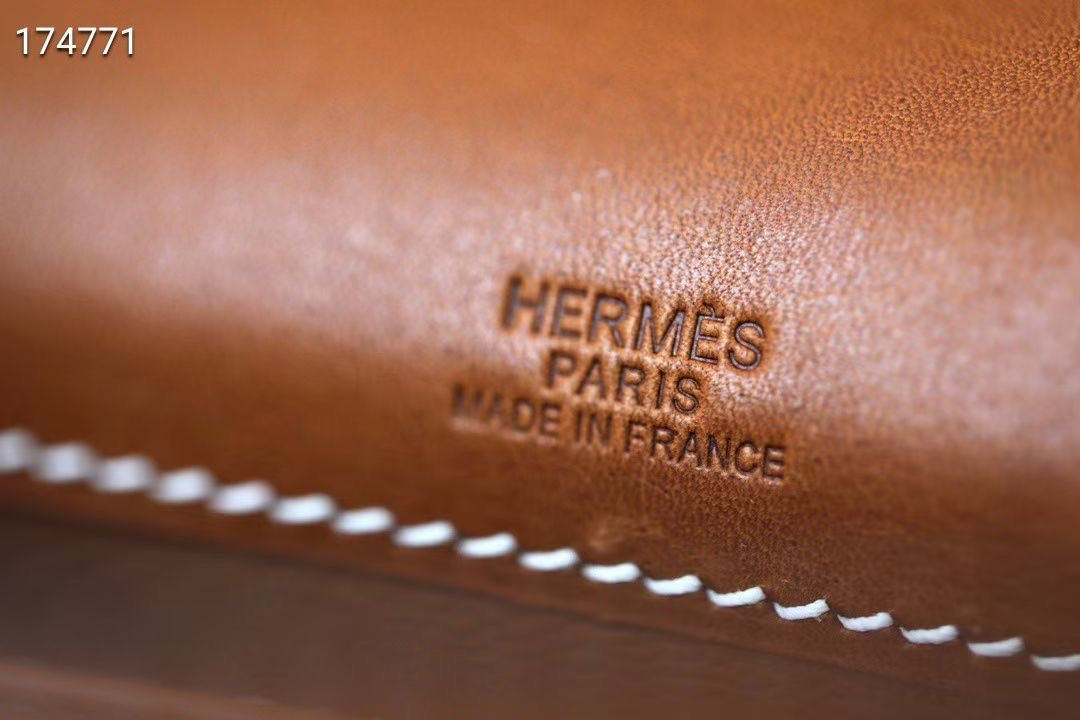 Hermès Limited Edition Mini Kelly Pochette Barenia Natara  leather/ Toile  Palladium hardware