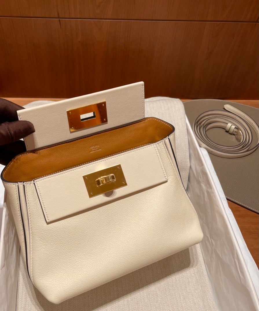 Hermès Mini 24/24 – 21 Bag Cream  Evercolor/Swift leather