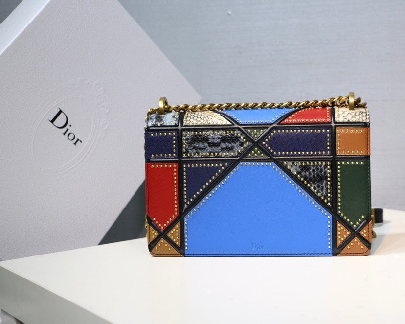 Christian Dior DIORAMA BAG IN MULTI-COLOURED PATCHWORK
