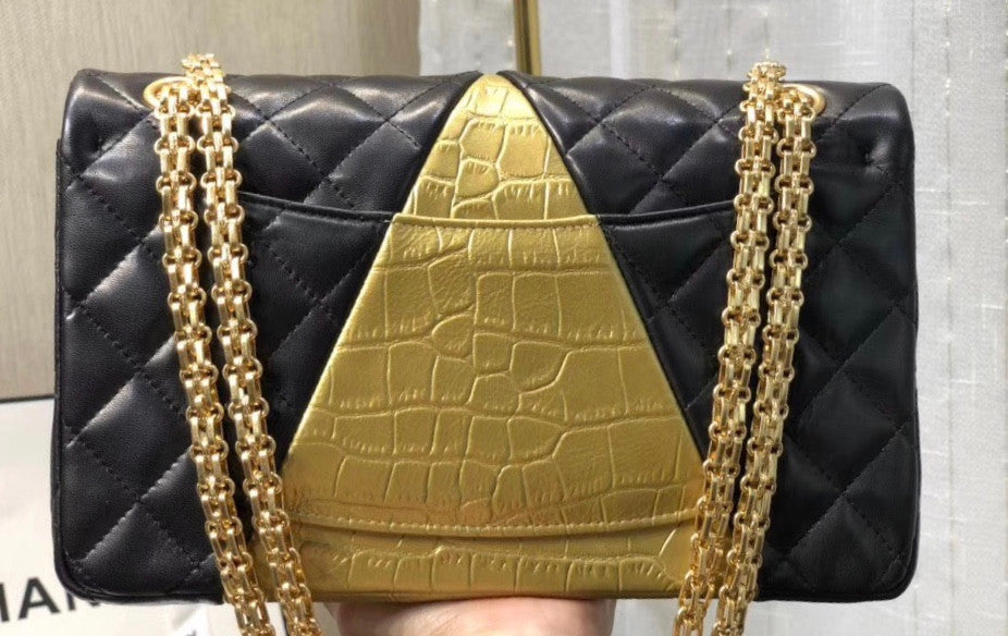 Chanel 2.55 Crocodile Embossed  Handbag